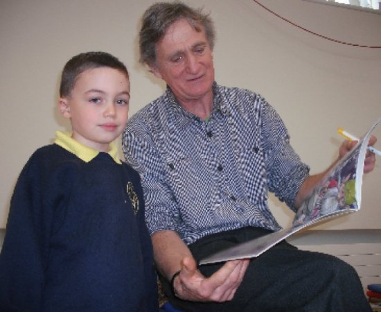 Daniel has his book signed by Malachy Doyle