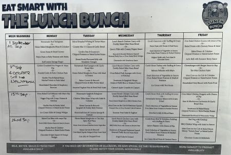 Lunch menu